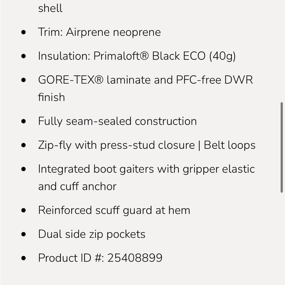 NEW Spyder Gore-Tex Winner Ski/Snowboarding Pants - Picture 4 of 6